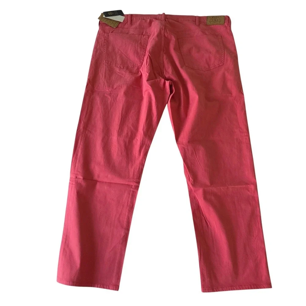 Polo Ralph Lauren Mens Varick Slim Straight Pants Red Salmon Pink 44B x 30